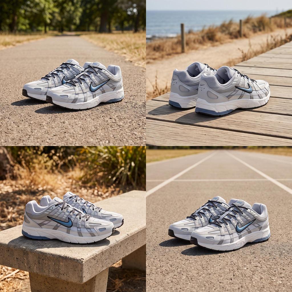 Nike P-6000 Светло-дымчато-серые мужские кроссовки Белый Photon-Dust Синий-Графитовый IR5279003
