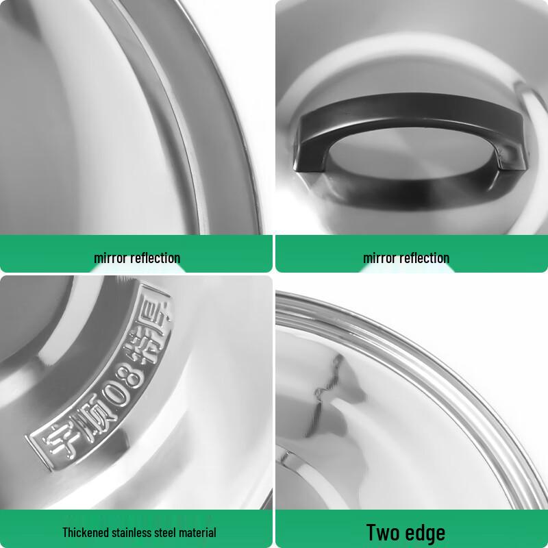 Zhaoran Thickened Stainless Steel Visible Wok Lid
