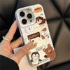 Animal Party Cartoon Drop-Proof Silver Case for iPhone 11/12/13 Pro/15/16 Pro Max/XS