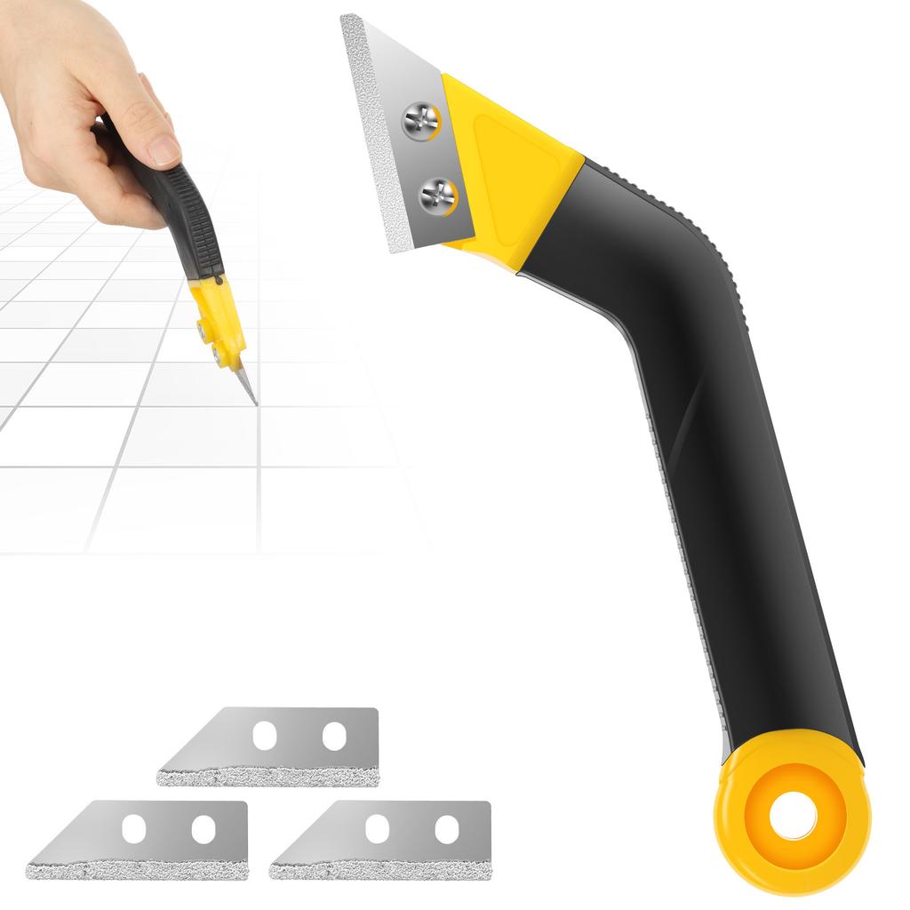 Tile Grout Saw Grout Removal Tool Waterproof Grout Removal Tool Kit with 3pcs Replacement Blade for Tile Cleaning Removing Paint