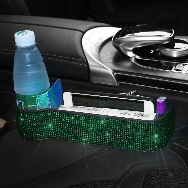 Роскошный бриллиантовый автомобильный ящик для хранения в щели Зарядное устройство Карман-щель для сиденья Органайзер для сиденья Держатель для карт, телефона, бутылок, стаканов Автомобильные аксессуары