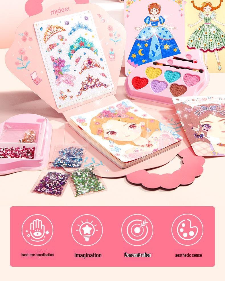 Mideer Milu Princess Makeup Bag - DIY Creative Toy for Girls, Handmade Makeup Book, Perfect Birthday Gift