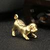 Латунный щенок, украшение, ретро, статуэтка собаки, настольный декор, брелок, декоративная фигурка, статуэтки для внутреннего стола