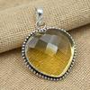 Цитрин Топаз Красивый драгоценный камень ручной работы Ювелирные изделия 925 Твердый серебряный кулон для женщин