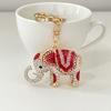 Cute Animals Keychain Little Elephant Crystal Key Ring Animals Enamel Key Chains Friendship Gift For Women Men Handbag Charms