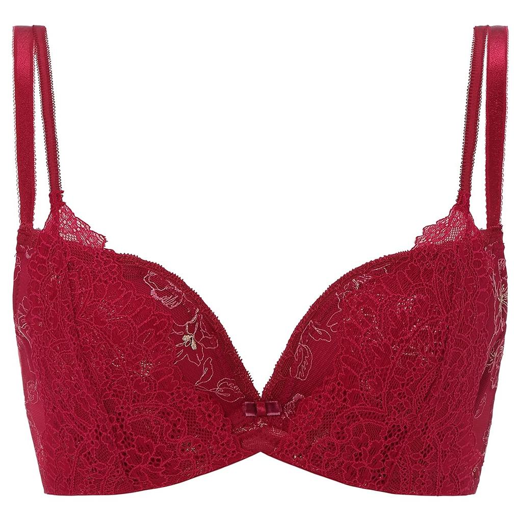 Style by Triumph Dreamy Poinsettia Dreamy Bra Deep V M006 D70 Amo's Women's (Red)