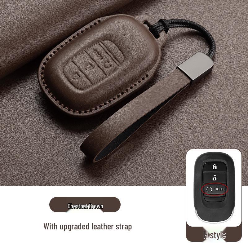 Stylish Key Cover for Eleventh Gen Civic, New CR-V, Accord, XR-V, Crown, HR-V, Xingge, and Haoying - Brown