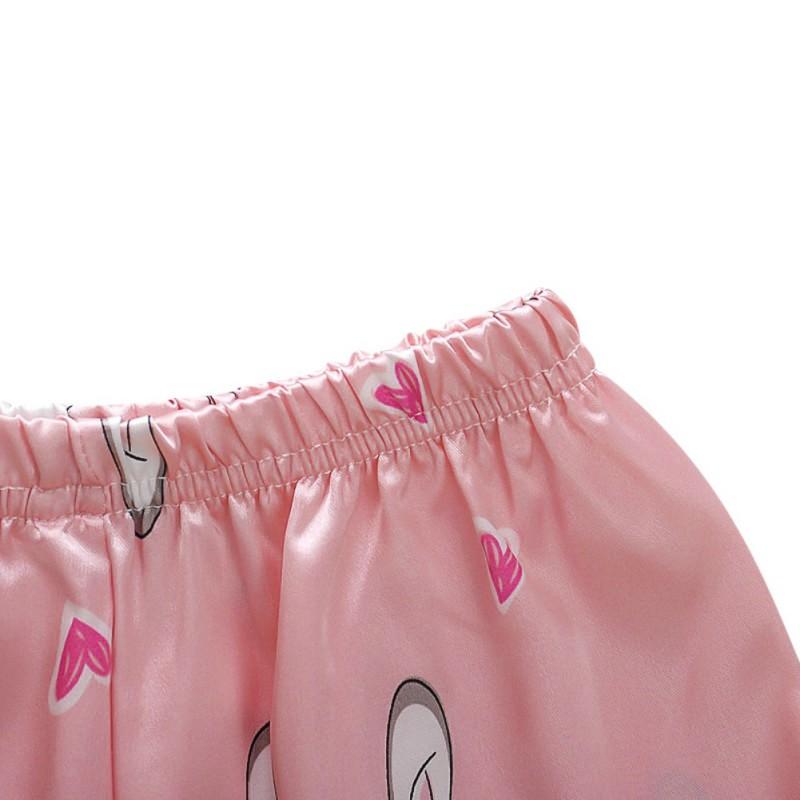 Autumn Baby Kids Girls Boys Long Sleeve Cartoon Rabbit Blouse+Pants Pajamas Sleepwear Set