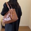 Vintage European Style PU Leather Tote Bag Women's Large Capacity Casual Shoulder Crossbody Handbag Fashionable KTY