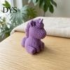 Компактные настольные фигурки 3D-печатная фигурка единорога с вязаной текстурой, Милые текстурные украшения, Статуэтка животного, Креативное украшение для дома и офиса