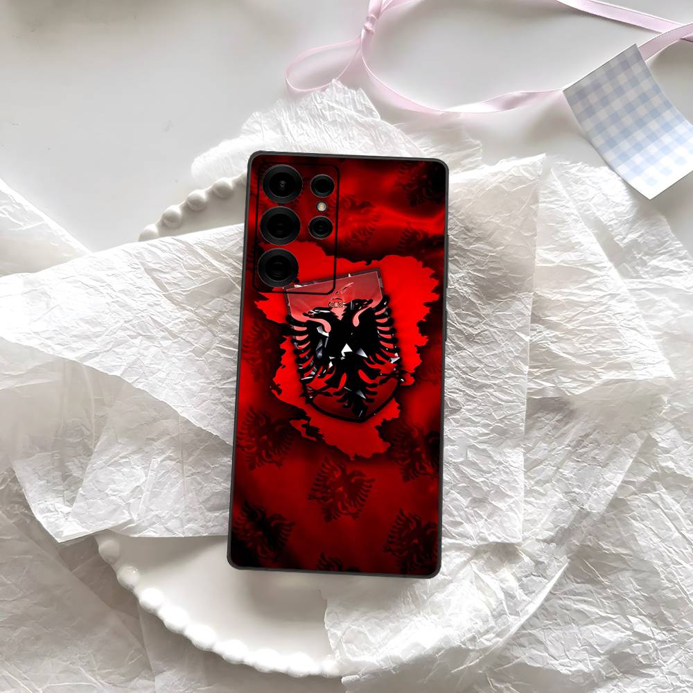 Чехол для телефона с логотипом-орлом флага Албании для Samsung S 24 Fe 25 Ultra Plus 20 Lite 21 30 22 23 24 22 Ultra 5G Fundas