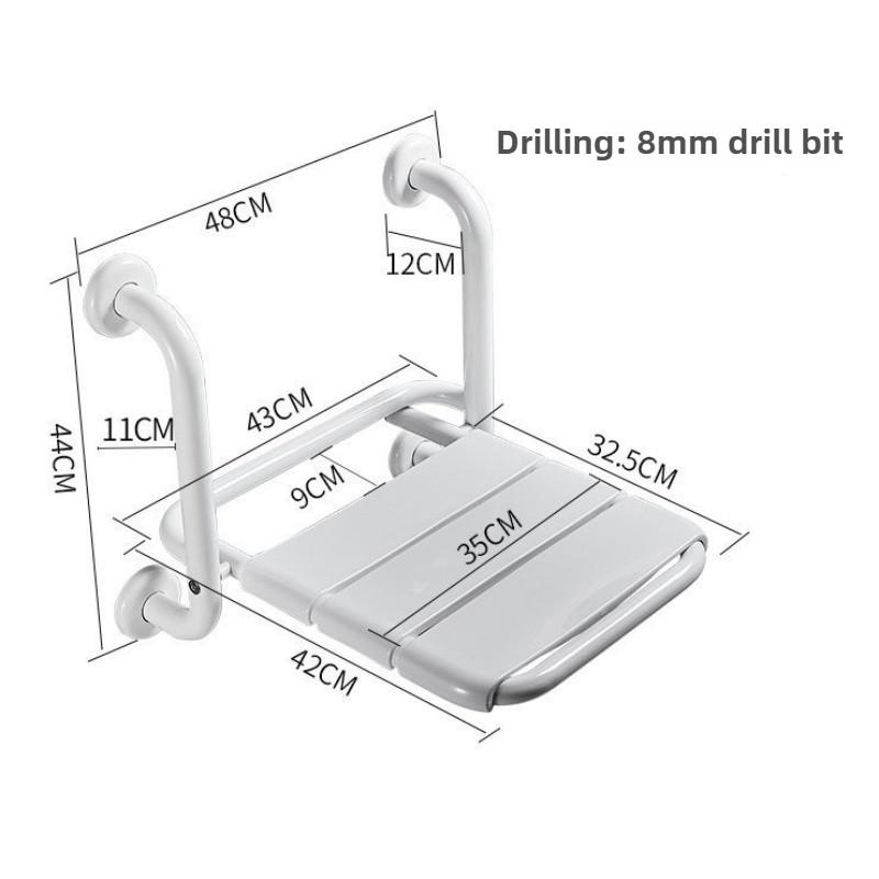 Bathroom Stainless Steel Folding Seat Toilet Handrail Anti Slip Elderly Safety Wall Stool Handicapped Armrest Bath Chair
