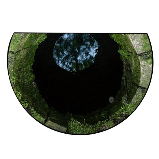 Полукруглый коврик для пола Нескользящий Декоративный 3D-иллюзия Реалистичный ковер-норка Прихожая Гостиная Спальня Устойчивый к выцветанию Коврик для зонирования