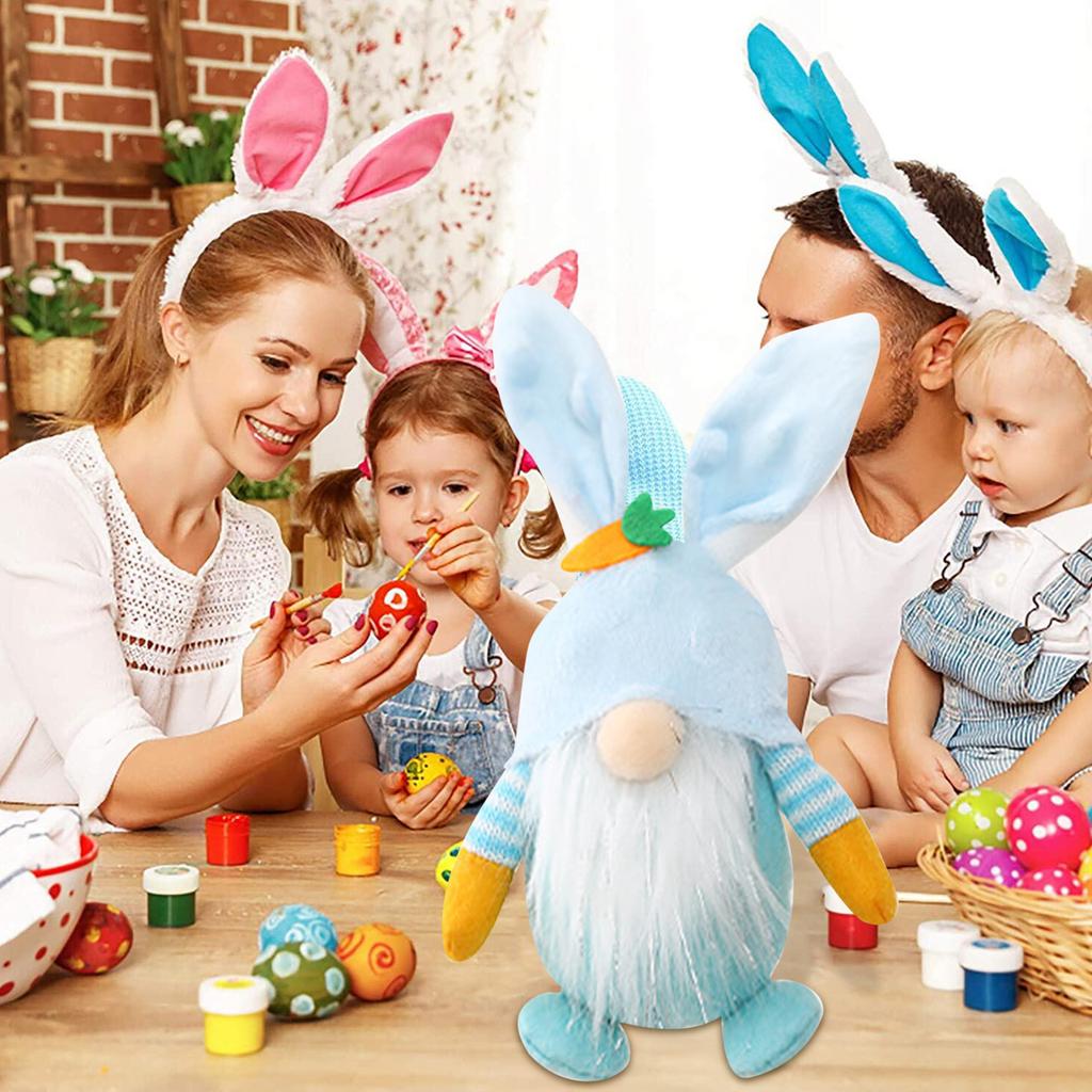 2PCS Easter Day Decorations Toy Ornaments Rudolph Faceless Doll Rudolph Toy Plush Toy Easter Gift For Boys And Girls