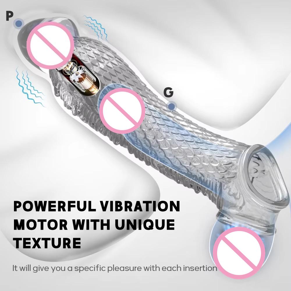 Удлинители рукавов для пениса, презерватив, мужской вибратор с задержкой увеличения, массажер для клитора, кольцо на член, вибрирующий чехол для пениса, секс-игрушки для мужчин