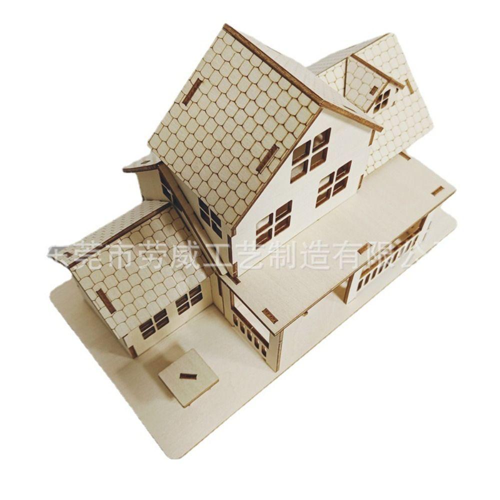 Windmill DIY Ferris Wheel Modle Bamboo 3D Wooden Puzzle Villa House Learning Kindergarten