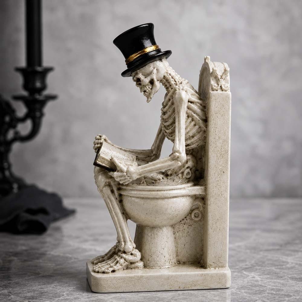 Durable Resin Funny Skull Figurine Vintage Style Halloween Desktop Sculpture Collectors