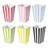 10pcs Popcorn Boxes Colorful Chevron Stripes Stiff Paper Box Pop Corn Candy Sanck Favor Bags Wedding Birthday Party Decoration
