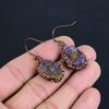 Серьги из фиолетовой медной бирюзы, Ювелирные изделия из меди методом гальванопластики, Серьги с драгоценными камнями, Подарок для нее, Изящные украшения ручной работы