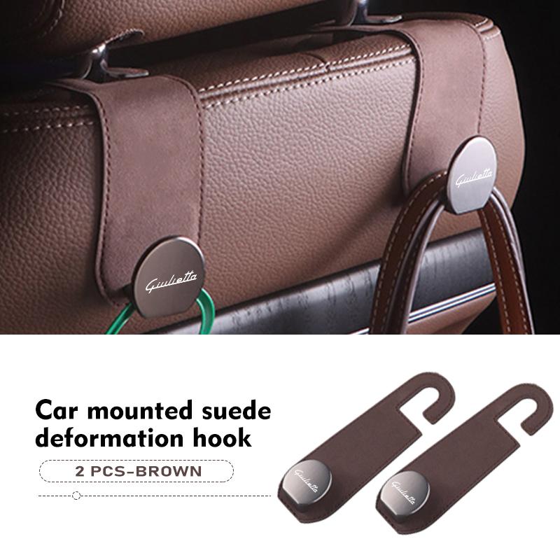 WTOM1 Car Seat Headrest Hook Wallet Storage Holder Auto Accessories For Alfa Romeo GT Stelvio F1 Brera Volante Tonale Gloria Disco