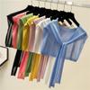 Fake Lapel  Popular Ultra-thin Perspective Air Conditioner Shawl  Breathable Summer Cape