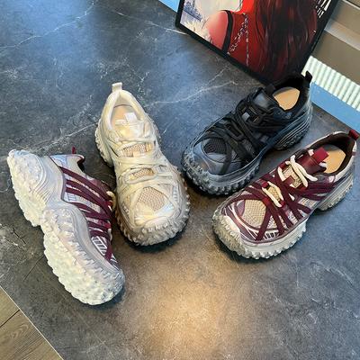 Туфли на пенопластовой подошве для пап, женские, весна 2025, новые ретро-туфли, толстая подошва, увеличивающая рост, спортивная обувь, универсальная повседневная обувь