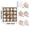16pcs Champagne Gold White Christmas Balls Shatterproof Christmas Decorations  Home