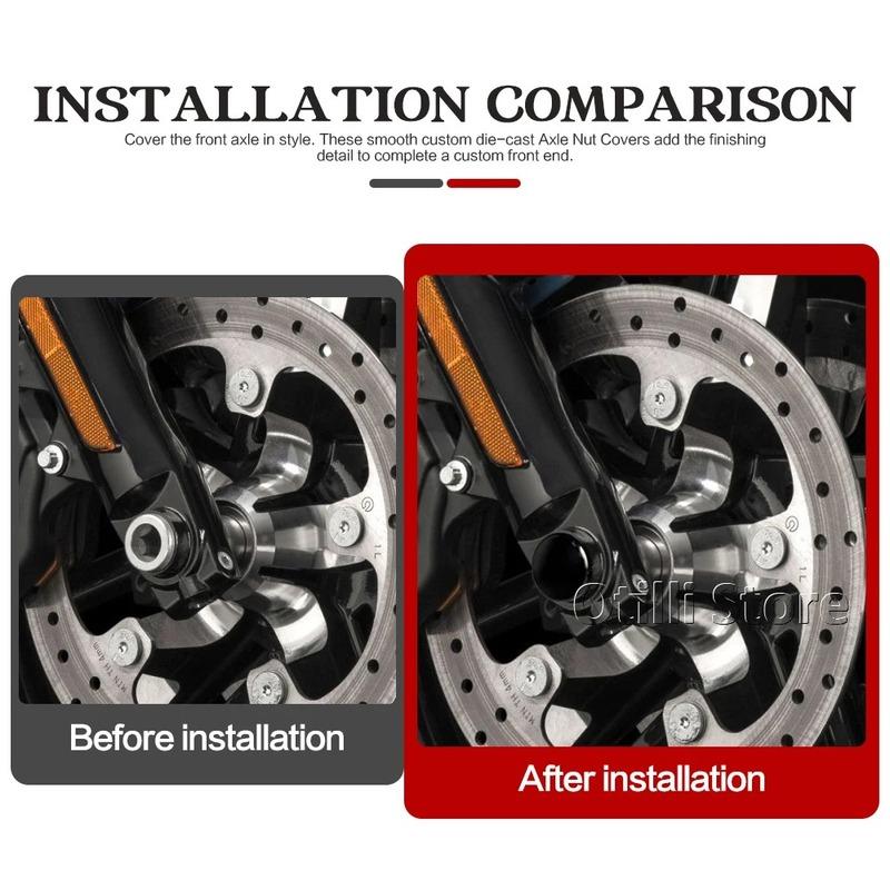 Motorcycle Front Axle Nut Cap Cover Wheel Hub Bolt Caps For CVO Street Glide FLHXSE Road Glide FLTRX FLTRXSE CVO Road Glide ST