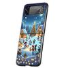 New Year Christmas Hard PC Phone Case For Samsung Galaxy Z Flip 6 5 4 Black Cover For Galaxy Z Flip 3 Foldable Shockproof Capas