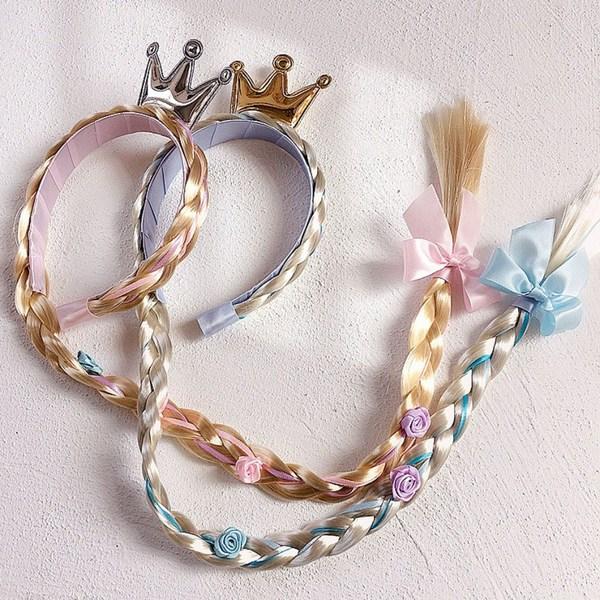 Girls Princess Crown Snowflake Wigpiece Hairband Headband