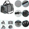 Portable Foldable Pet Carrier Bag Expandable Breathable Mesh Travel Carrier For Cats Dogs Up To 7kg Grey Trim