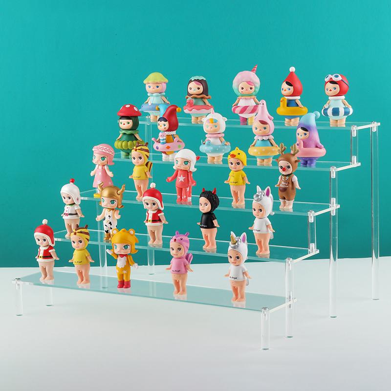 Многоуровневая подставка для дисплея Акриловая стойка для демонстрации Набор из смолы Стеллаж для хранения фигурок Лестница Органайзер для косметики, парфюмерии, лака для ногтей Полка