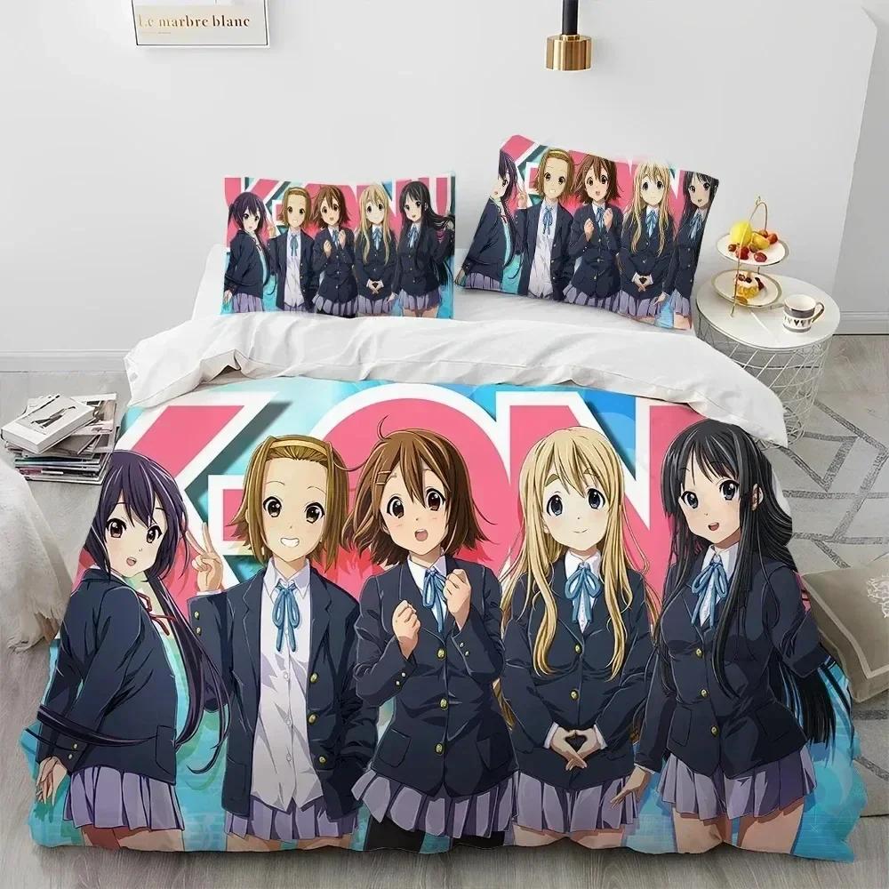 ТОП 3D Печать K-ON Милая Каваи Девушка Постельный Комплект Пододеяльник Покрывало Наволочка Одеяло Кинг Квин Размер Мальчики Взрослый