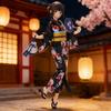 1pc Black Yukata Girl Figure - Ambiance Desktop Decoration Collectible Figurine, Essential Gift for Festivals and Birthdays.