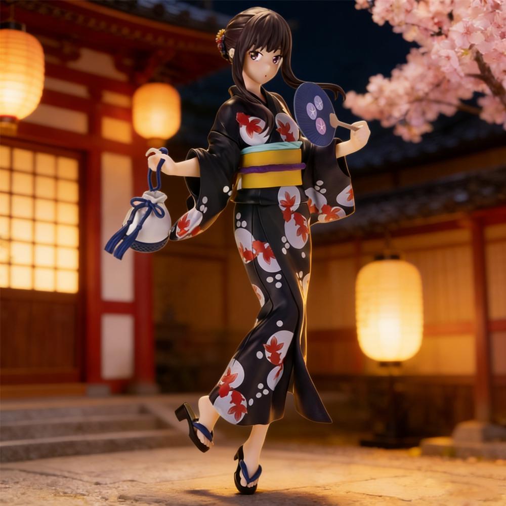 1pc Black Yukata Girl Figure - Ambiance Desktop Decoration Collectible Figurine, Essential Gift for Festivals and Birthdays.
