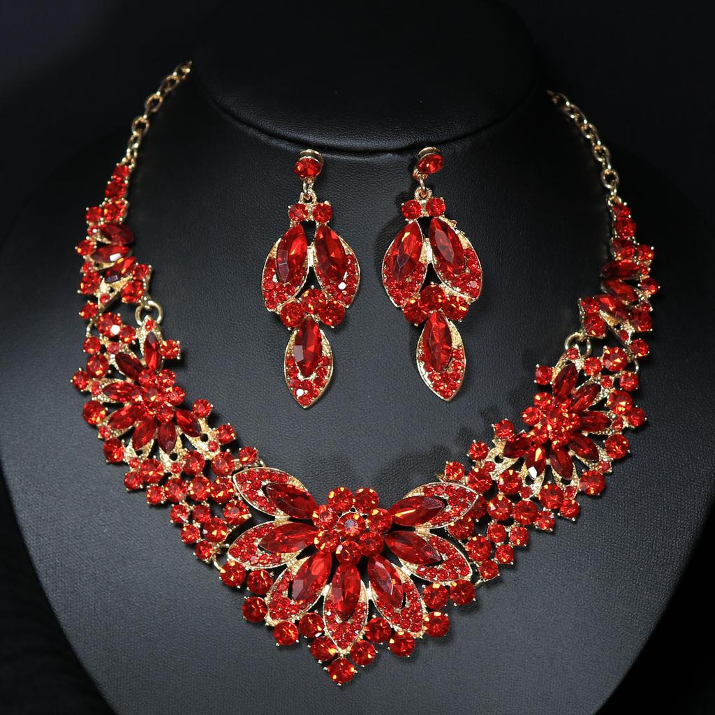 Товар Серьги Комплект Цепочка 2-х Части Кристалл Стеклянный Сплав Платье Аксессуары Женское Ожерелье