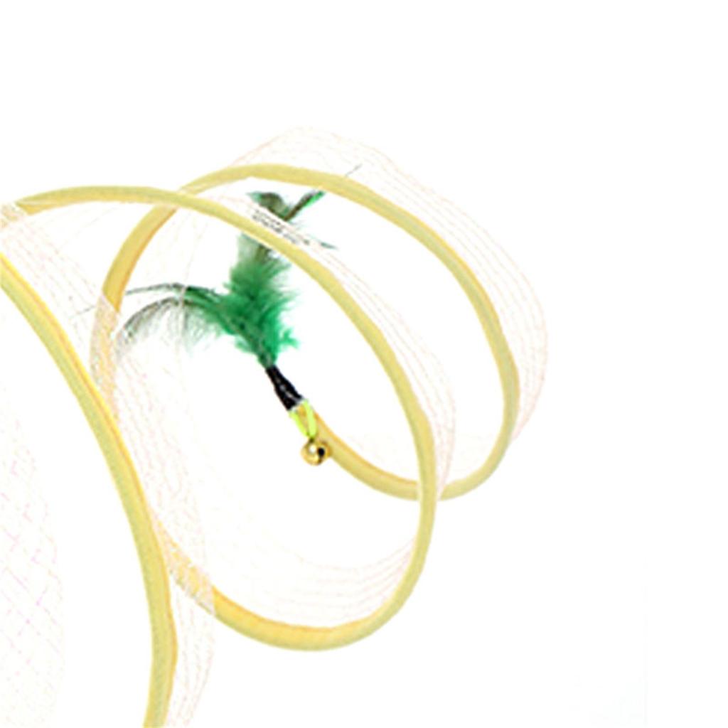 Складная игрушка-туннель для кошек, интерактивная, забавная, складная, S-образная, туннель для кошек с перьями для домашних кошек