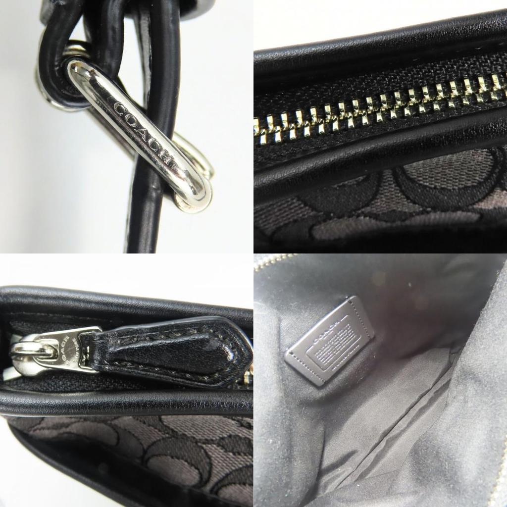 Подержанная сумка через плечо COACH F29960 Канва с логотипом/кожа серая черная повседневная