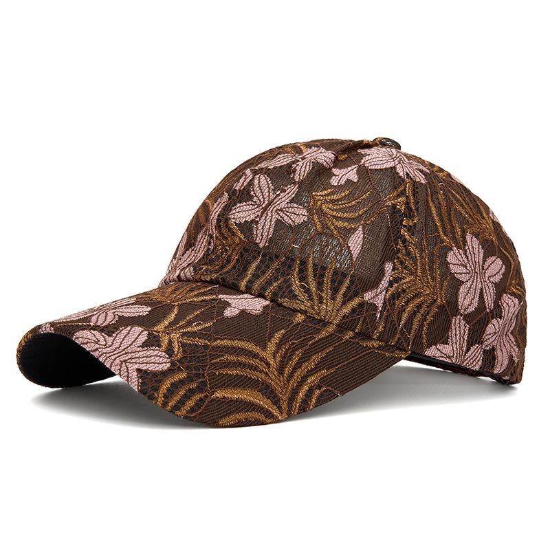 Lace thin summer breathable baseball hat women's new versatile flower cap outdoor sun hat