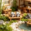 3 Pcs Mini Panda Figurines, Cute Resin Panda Fairy Garden Accessories, Cartoon Tiny Animals Cake Topper for DIY Craft, Aquarium, Car