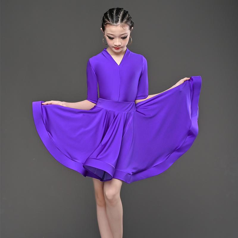 Детское профессиональное платье для латиноамериканских танцев для девочек, платья для бальных танцев, платье для практики румбы, ча-ча, самбы, латиноамериканское выступление