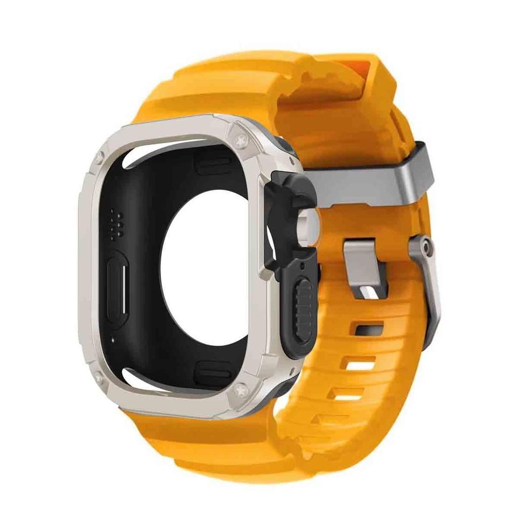 Силиконовый ремешок+Чехол из ТПУ и ПК для Apple Watch Ultra 3 2 1 49 мм для iWatch Серии 11 10 46 мм ремешок для Iwatch 9 8 7 6 5 4 45мм 44мм