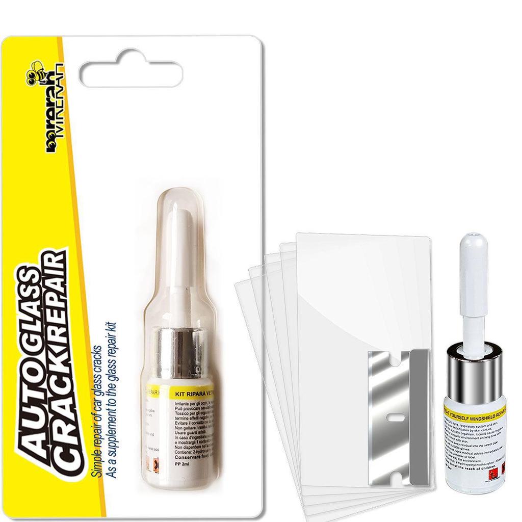 Automobile Windshield Glass Repair Fluid and Tool Set Refill