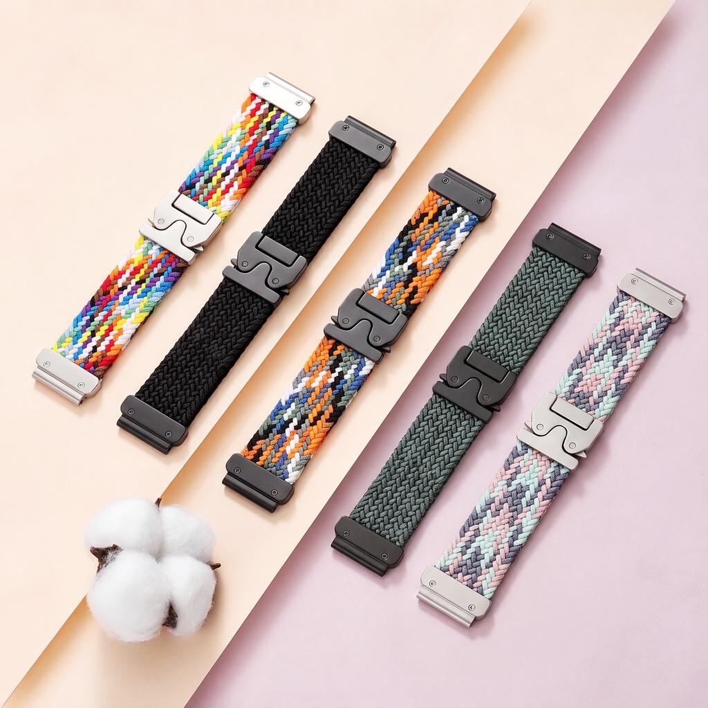 Эластичный нейлоновый ремешок QuickFit для часов 20/22/26 мм для Garmin Fenix 8/7/6/5 Forerunner 965/955/945 Instinct Tactix Эластичный ремешок для часов