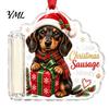 Money Clip for Christmas Tree Cash Gift Holder Ornament, Cute Dog Clear Acrylic Gift, Xmas Hanging Decoration Holiday Party Supplies Favors
