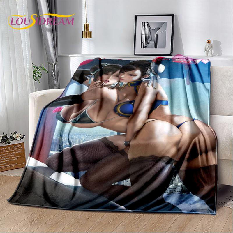 Sexy Lace Beauty Girl Lady Cartoon Anime Character Blanket,Soft Throw Blanket for Home Bedroom Bed Sofa Picnic Office Cover Gift