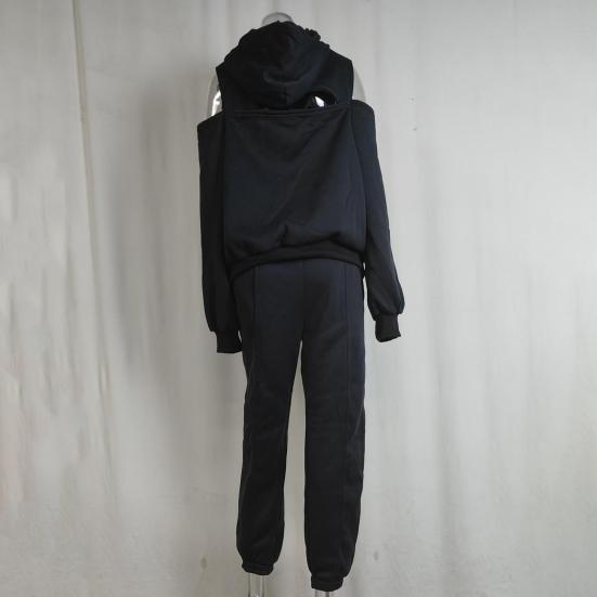 Женский спортивный костюм из двух частей, худи с длинным рукавом и укороченным пуловером, толстовка, спортивные штаны