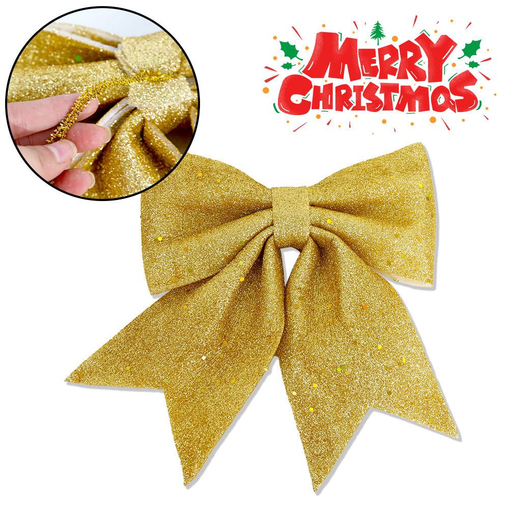 Beautiful Christmas Tree Bow Hangings With Plush Pearl Cotton For Holiday Cheer