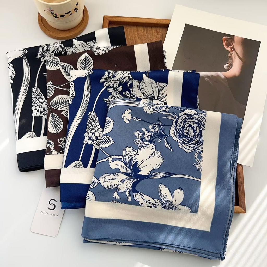 New Printed Satin Square Scarf Fashion All Season Travel Accessory