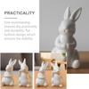 NUOBESTY Rabbit Figurine, Cute Easter Decoration, White Ceramic Rabbit Figurine, Nordic Style, Room Decor, Gift, Set of 2 (AB Style)